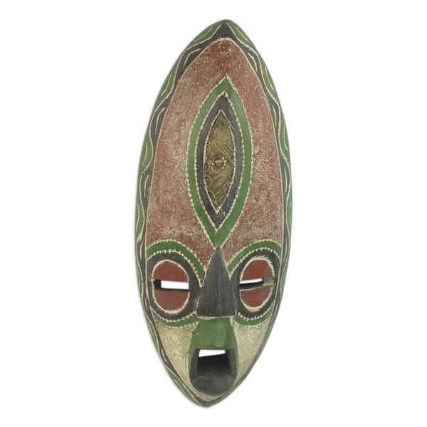 Alternate image for Hand Carved Wood Mask Spiritual Harvest