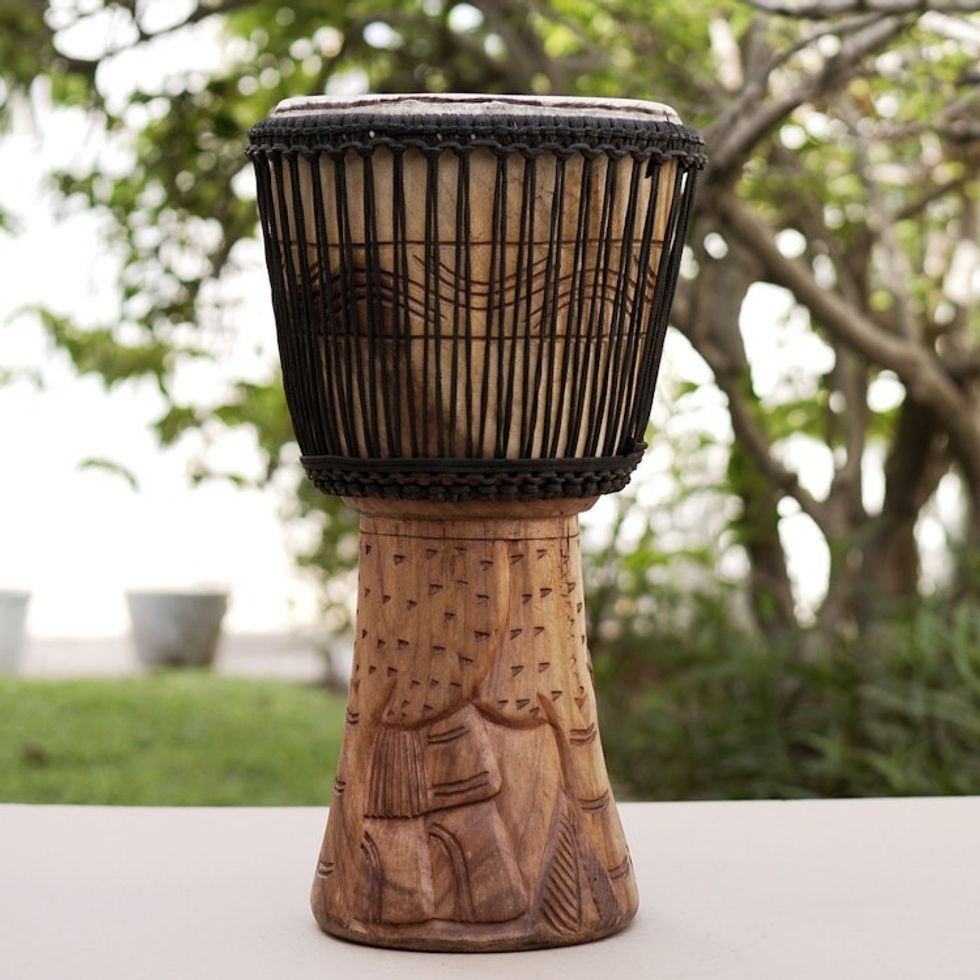 Handcrafted Wood Djembe Drum 'King of the Forest'