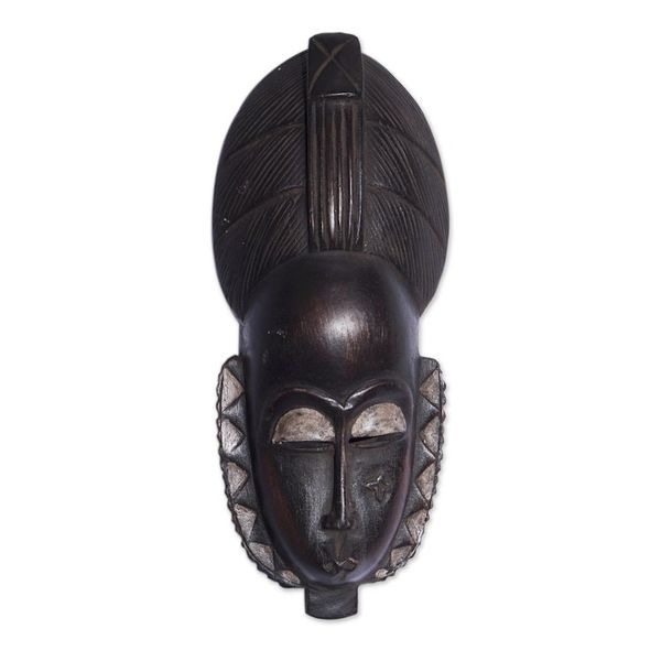 Alternate image for Hand Carved African Mask Female Baule Fertility Mask