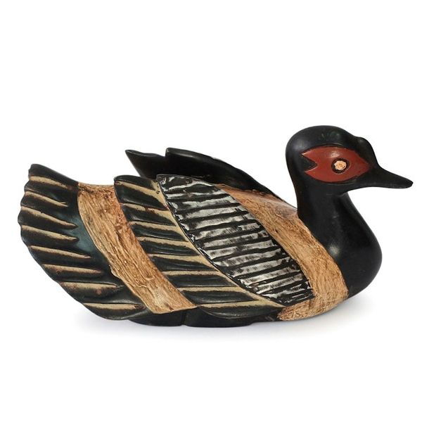 Alternate image for Ghana Hand Carved Duck Sculpture Black African Duck