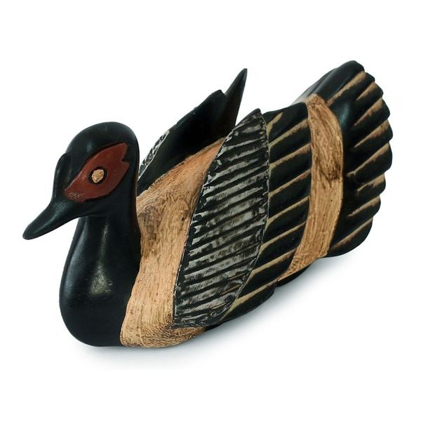 Alternate image for Ghana Hand Carved Duck Sculpture Black African Duck