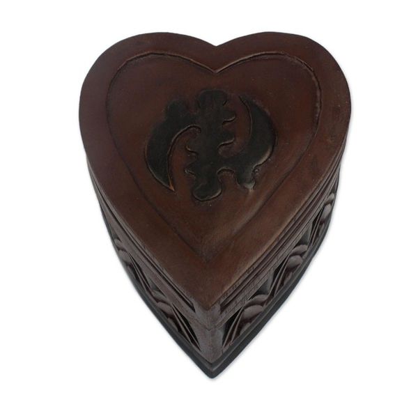 Alternate image for Wood jewelry box African Heart