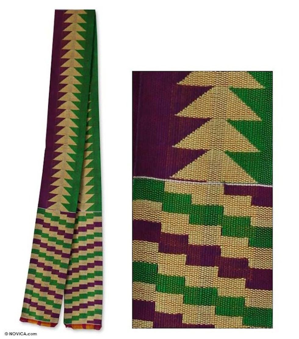 Cotton kente cloth scarf 'Vital Arrow'