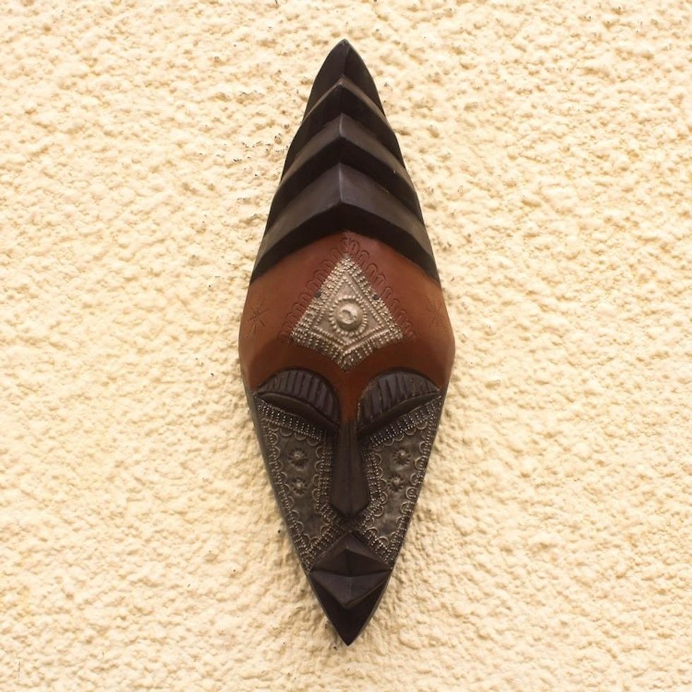 Handcrafted Congo Zaire Wood Mask 'Keeping Order'