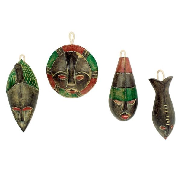 Alternate image for Wood ornaments Set of 4 Shepherds