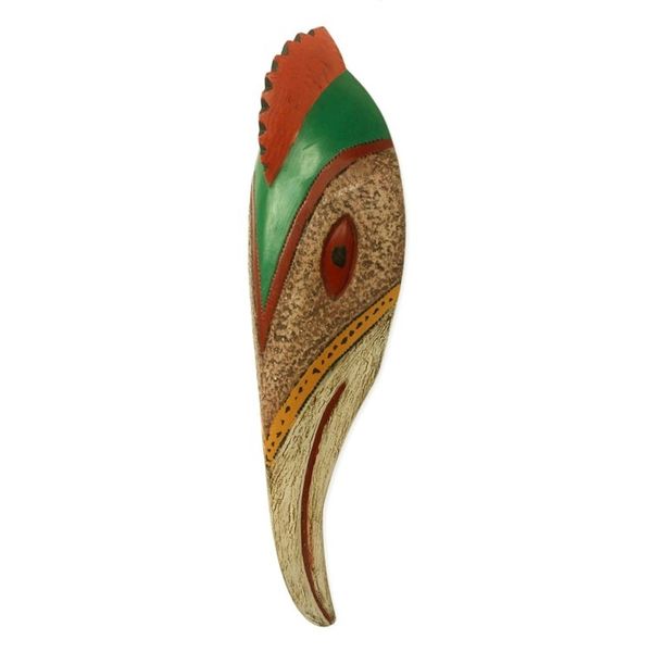 Alternate image for Artisan Crafted Bird Theme Original African Mask Ghanaian Rooster