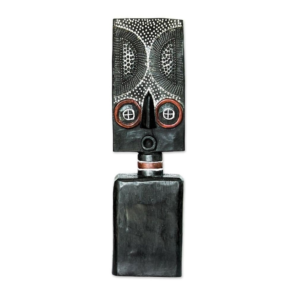 Handcrafted Wood Sculpture 'Fanti Mask'