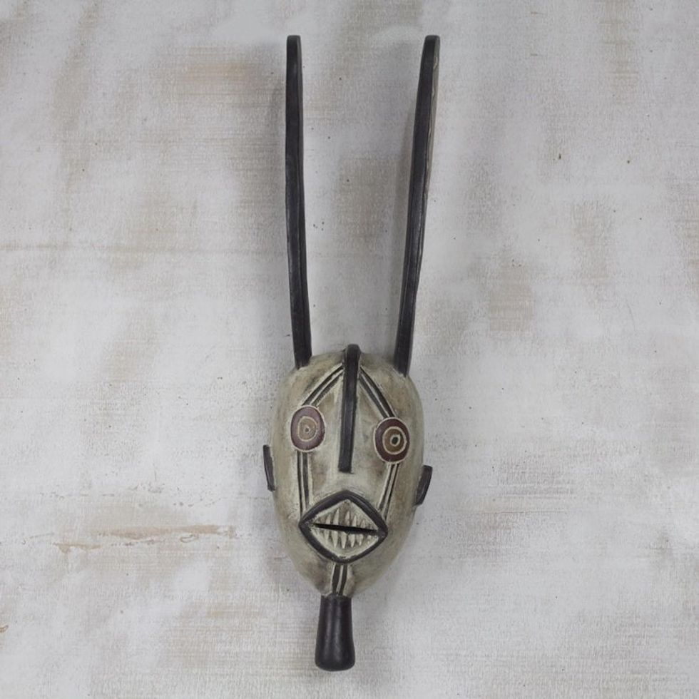 Hand Crafted Wood Mask 'Fortune'