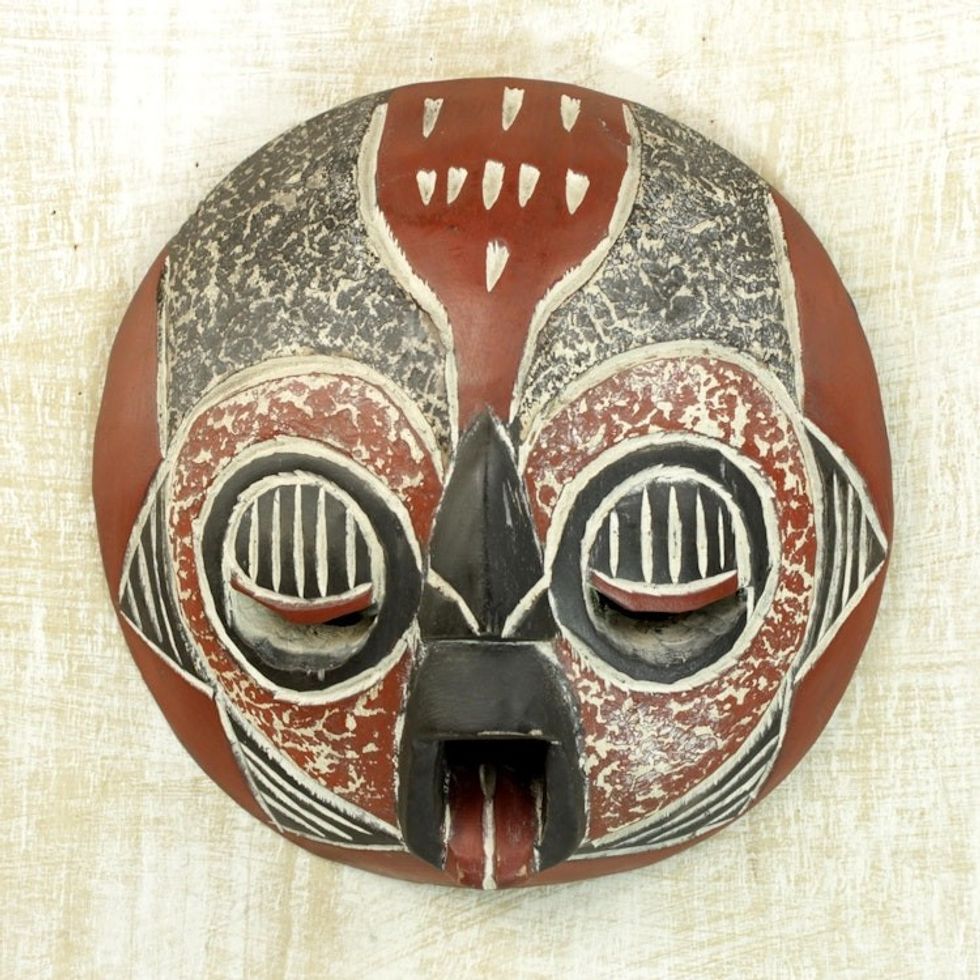 African wood mask 'Man of Fire'