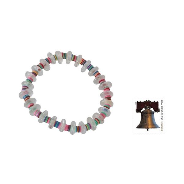 Alternate image for Hand Made Recycled Glass Stretch Bracelets Pair Odo Akoma