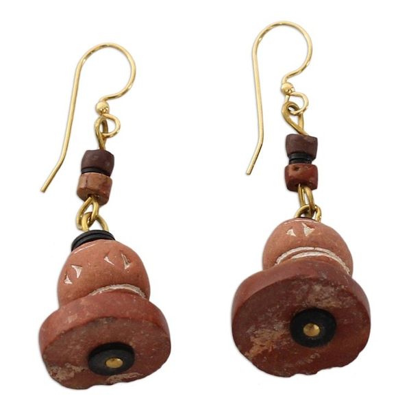 Alternate image for Handcrafted Ceramic Dangle Earrings Nigerian Belles