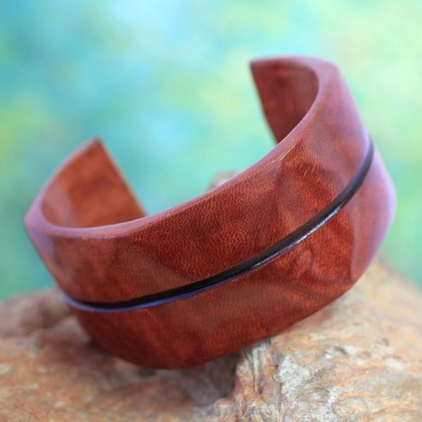 Alternate image for Leather cuff bracelet Wend Konta in Cinnamon