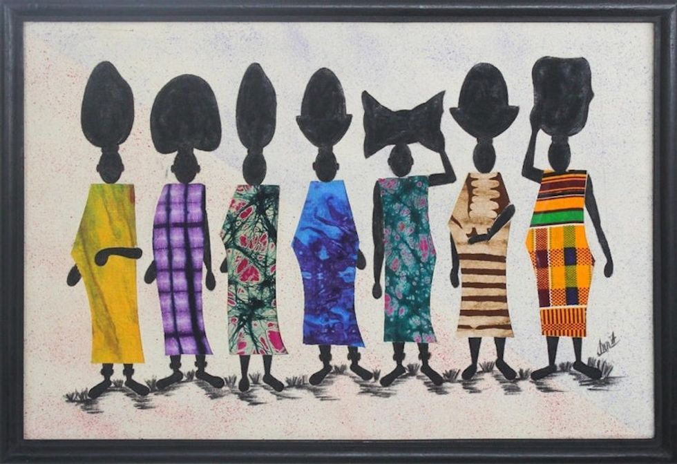 Original Batik Oil Painting 'Immigrants'