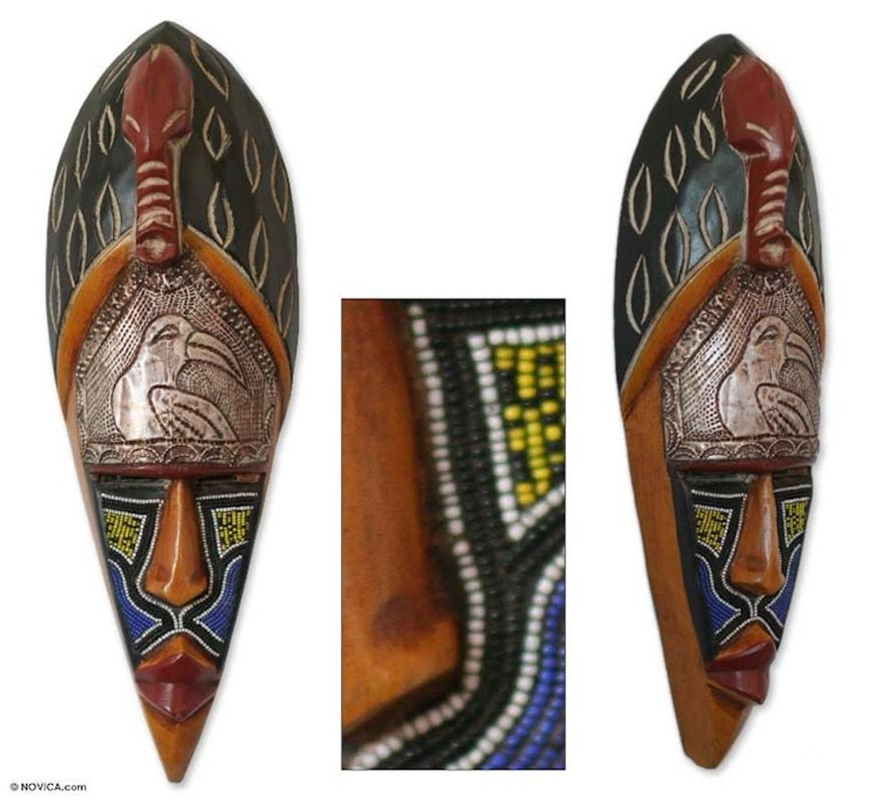 African wood mask 'Timeless Protector'