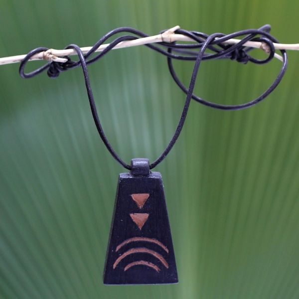 Alternate image for Teak Wood pendant necklace To Egypt