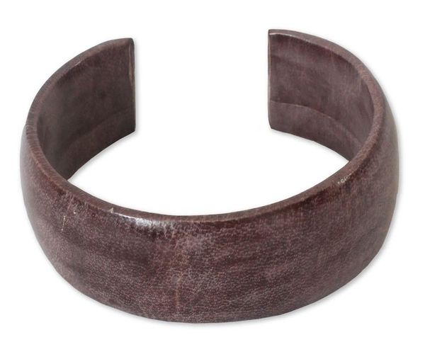 Alternate image for Leather Cuff Bracelet Annula in Plum