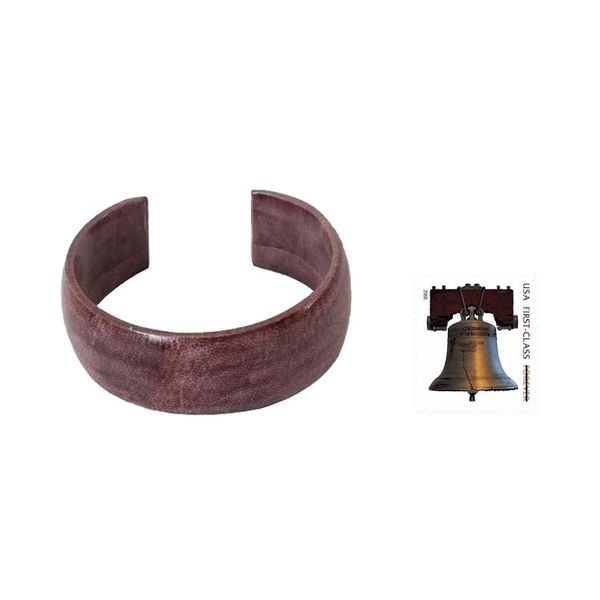 Alternate image for Leather Cuff Bracelet Annula in Plum
