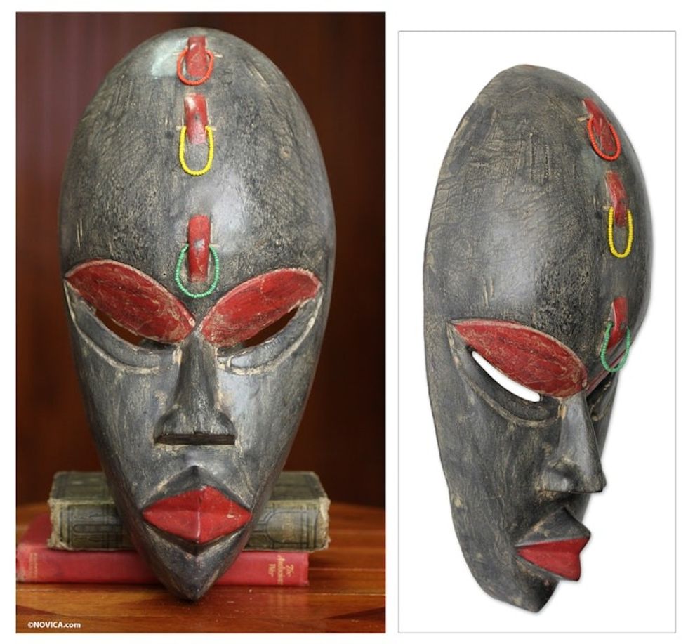 African Mask with Beads 'Ga Strength'