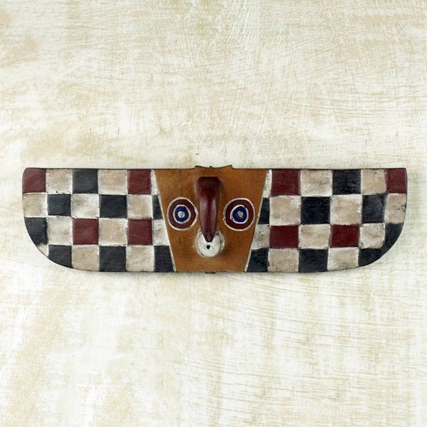 Alternate image for Artisan Crafted Wall Mask Butterfly Colors