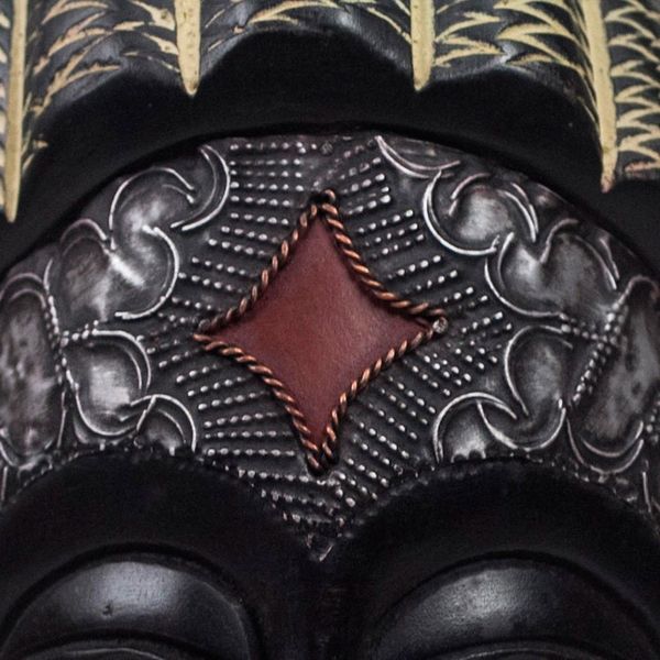 Alternate image for Artisan Crafted Metallic Wood Mask on Stand Communion