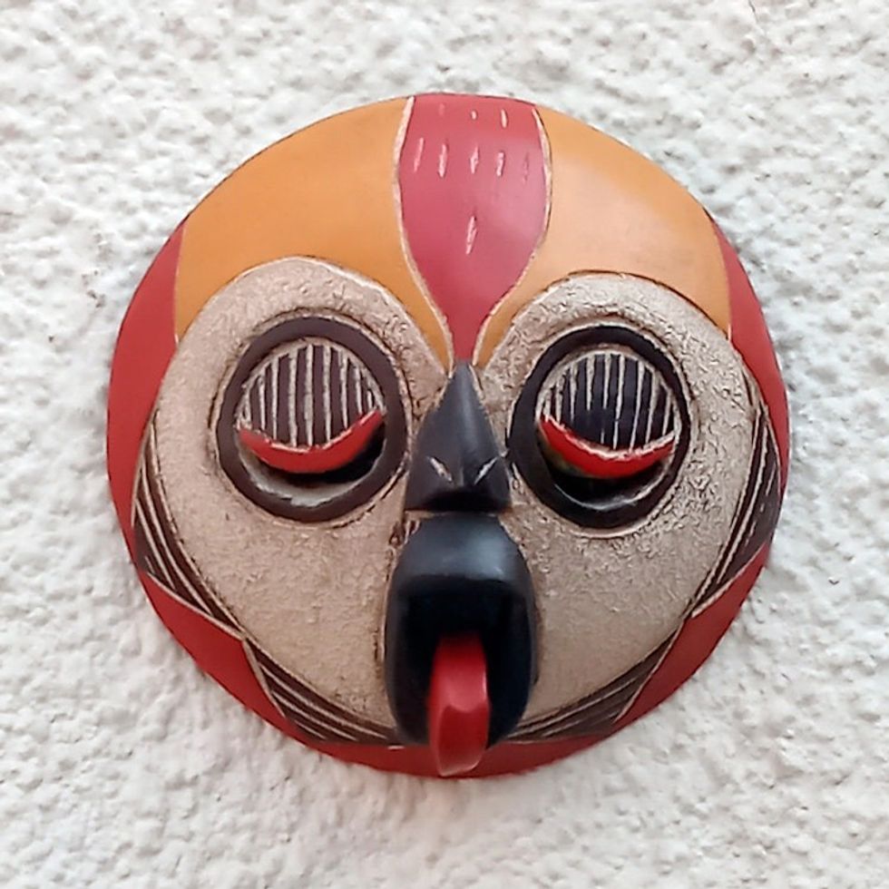 Fair Trade African Wood Mask 'Woman of Fire'