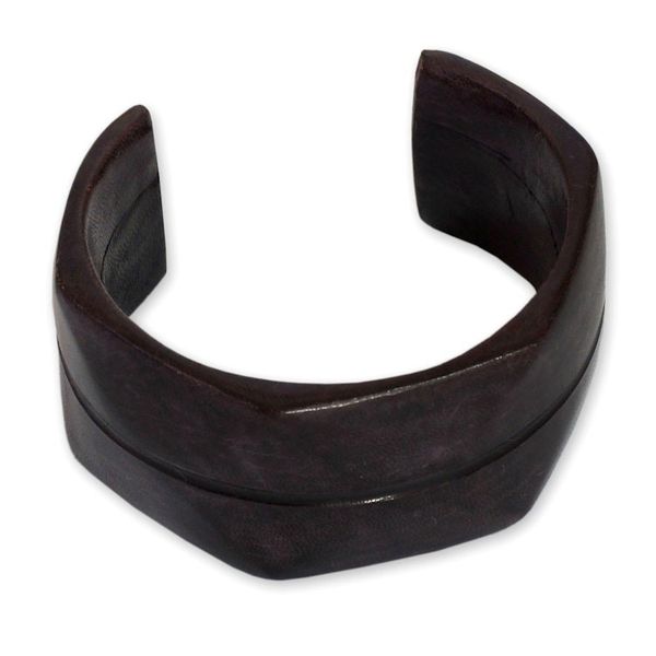 Alternate image for Leather cuff bracelet Wend Konta in Plum