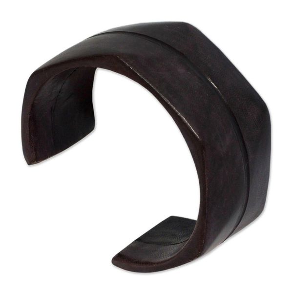 Alternate image for Leather cuff bracelet Wend Konta in Plum