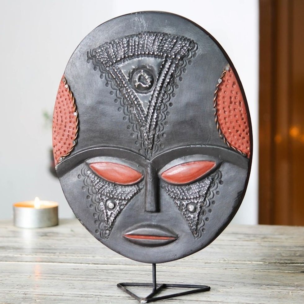 Hand Made African Mask on Stand 'Wednesday's Girl'
