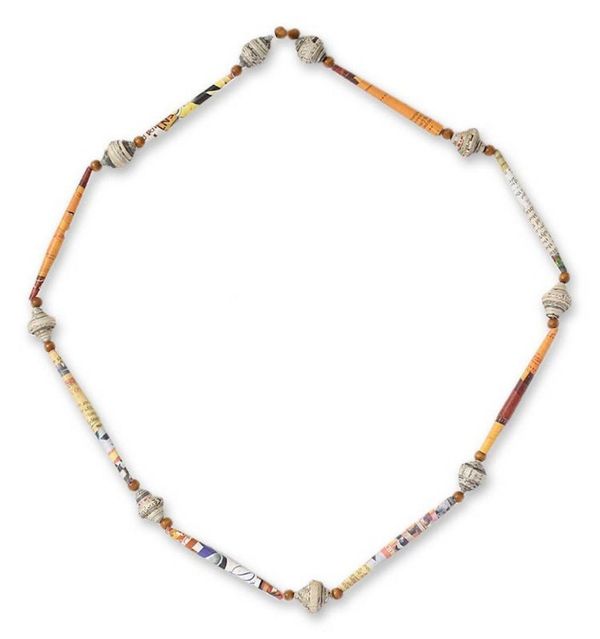 Alternate image for Recycled paper long necklace Joy