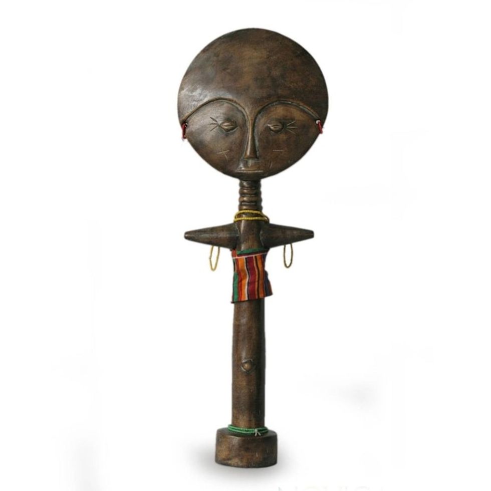 Fertility Doll Wood Sculpture 'Ashanti Mother'