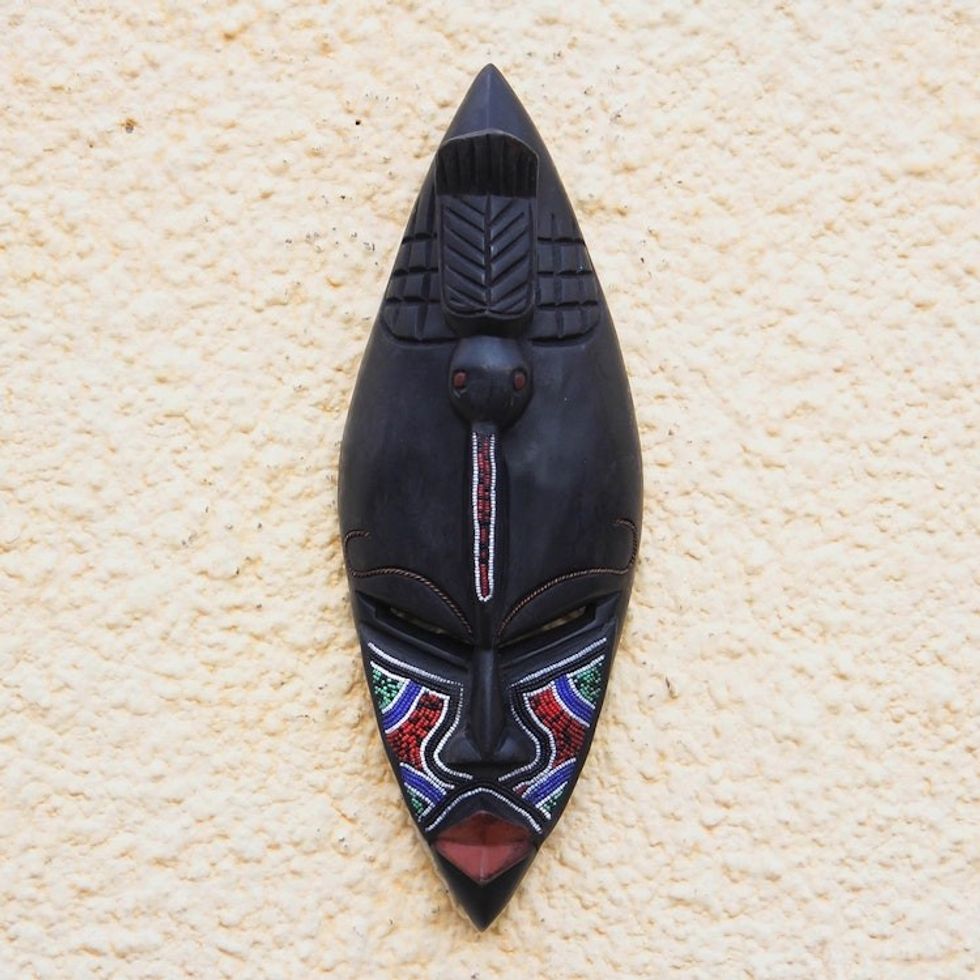 African wood mask 'Dzonu Warrior'