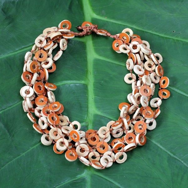 Alternate image for Dried Calabash Beaded Necklace Tropical Fun