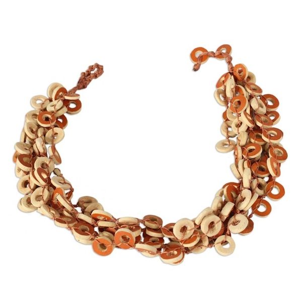 Alternate image for Dried Calabash Beaded Necklace Tropical Fun