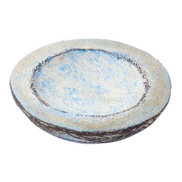Alternate image for Hand Crafted Aged Ceramic Catchall For Decorative Use Only Blue Ewe Agbah