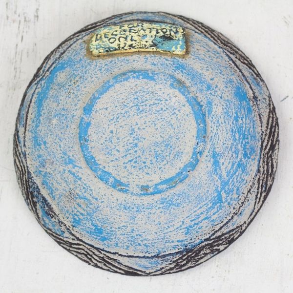 Alternate image for Hand Crafted Aged Ceramic Catchall For Decorative Use Only Blue Ewe Agbah