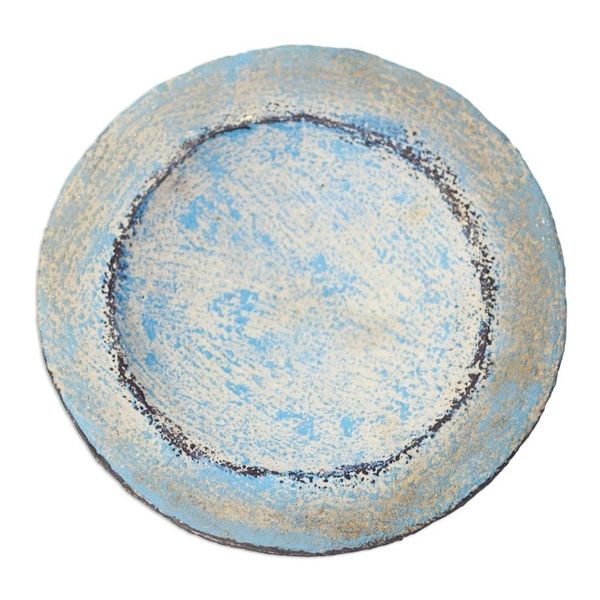 Alternate image for Hand Crafted Aged Ceramic Catchall For Decorative Use Only Blue Ewe Agbah