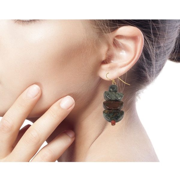 Alternate image for Artisan Crafted Natural Soapstone Beaded Hook Earrings Nkabom