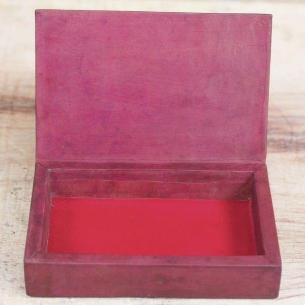 Alternate image for Handcrafted Leather Jewelry Box African Diamond