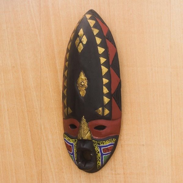 Alternate image for Handmade Togolese Wood Mask Scarecrow