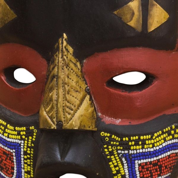 Alternate image for Handmade Togolese Wood Mask Scarecrow
