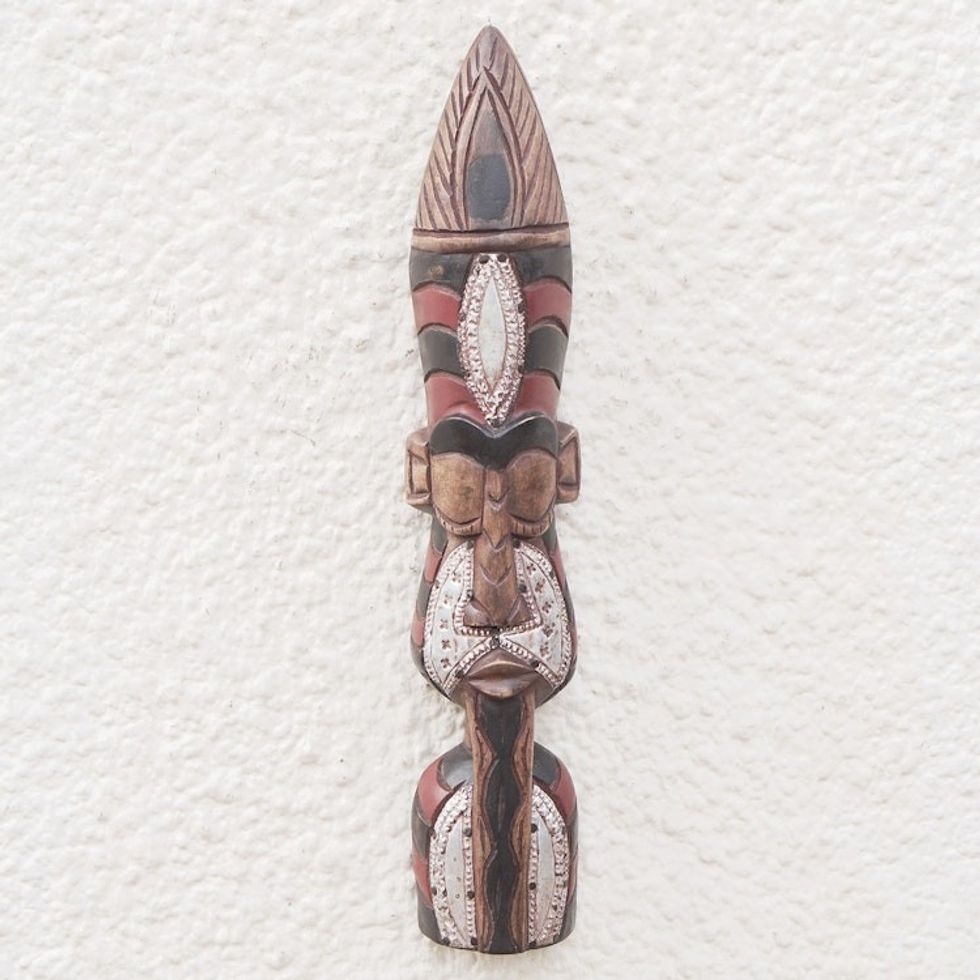 Hand Made Wood Mask 'Good Fortune'