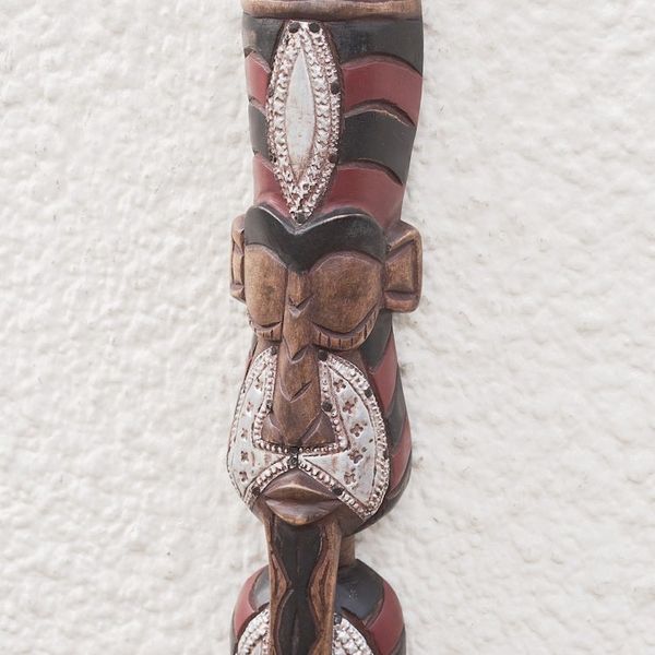 Alternate image for Hand Made Wood Mask Good Fortune