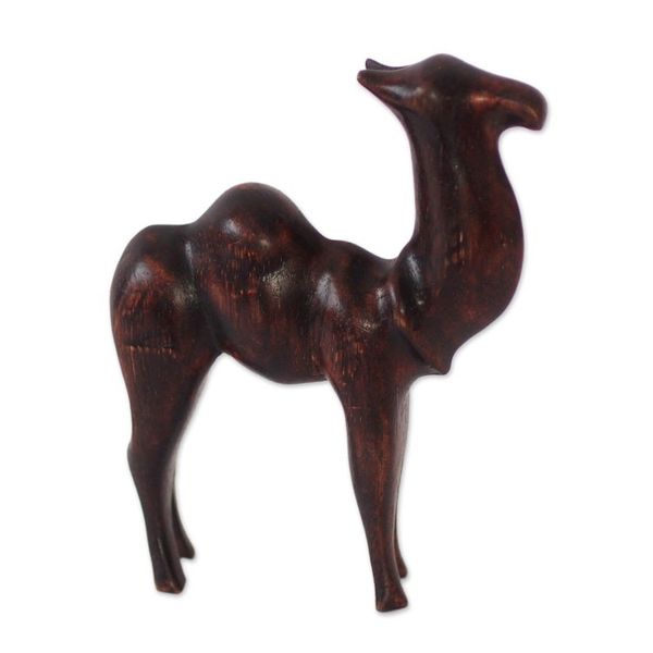 Alternate image for African Teak Wood Camel Sculpture Camel of Purpose