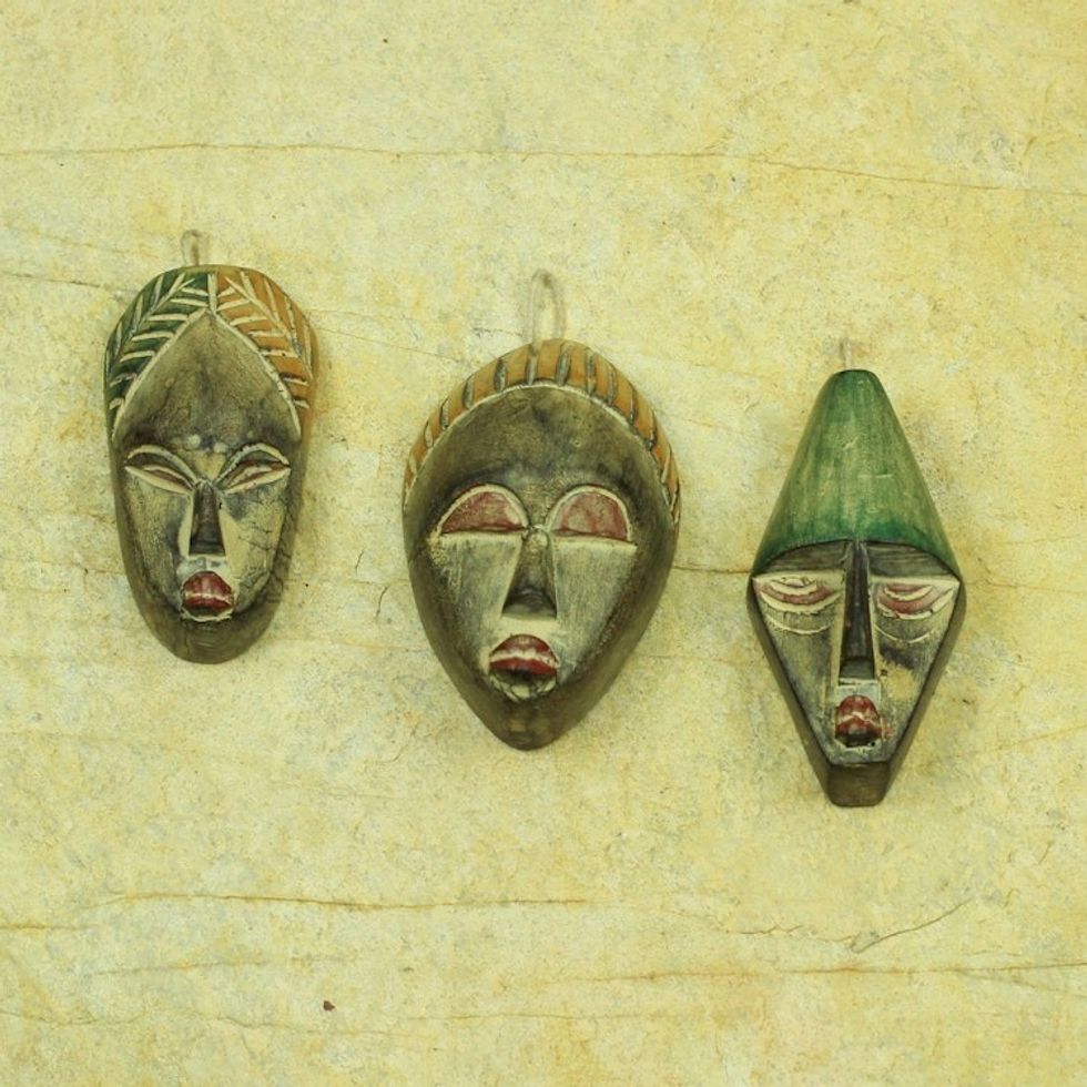 Handmade Wood Christmas Ornaments Set of 3 'Three Wise Men'