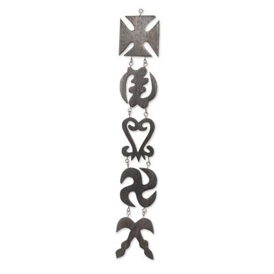 Alternate image for Ashanti Adinkra Symbols Hand Carved Wood Wall Panel Ashanti Wisdom II