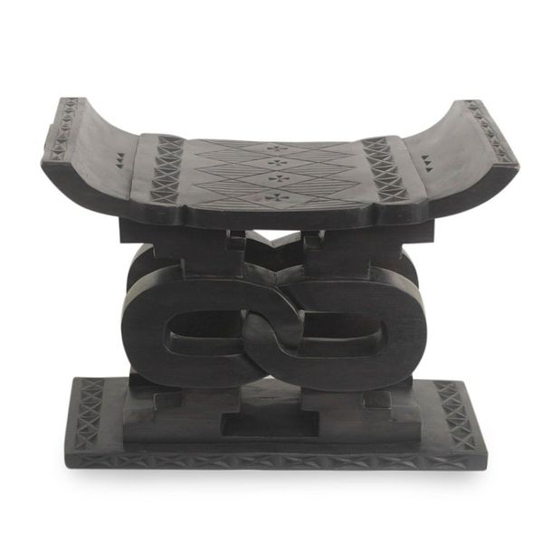 Alternate image for Wood Throne Stool Songhorn Lagoon