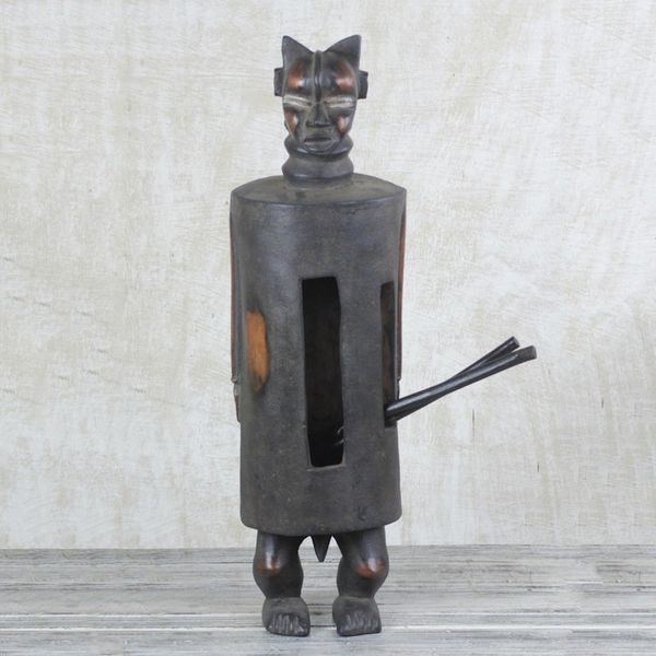 Alternate image for Wood Tambora Drum from Africa African Warrior