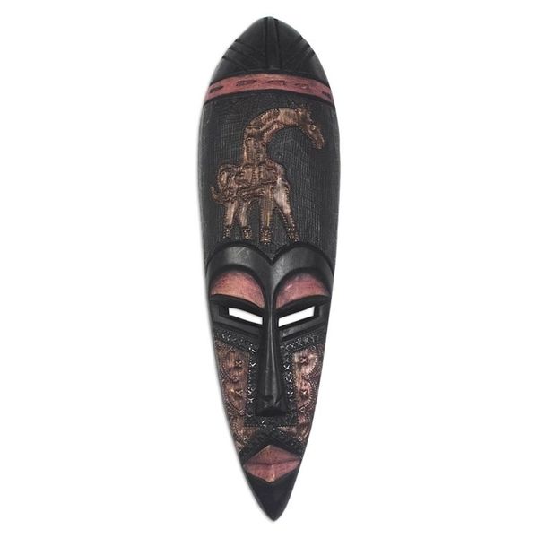 Alternate image for Artisan Crafted African Wood Mask African Giraffe Spirit