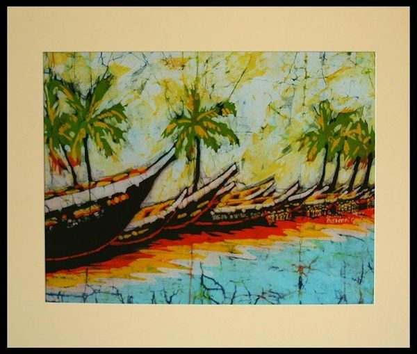 Alternate image for Batik art Fishing Canoes