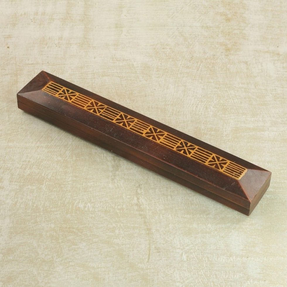 African Wood Oware Table Game 'Asenn Dua'